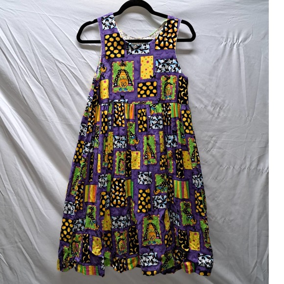 Handmade Girls Halloween Fall Sleeveless Pleated waist dress READ - Picture 1 of 7